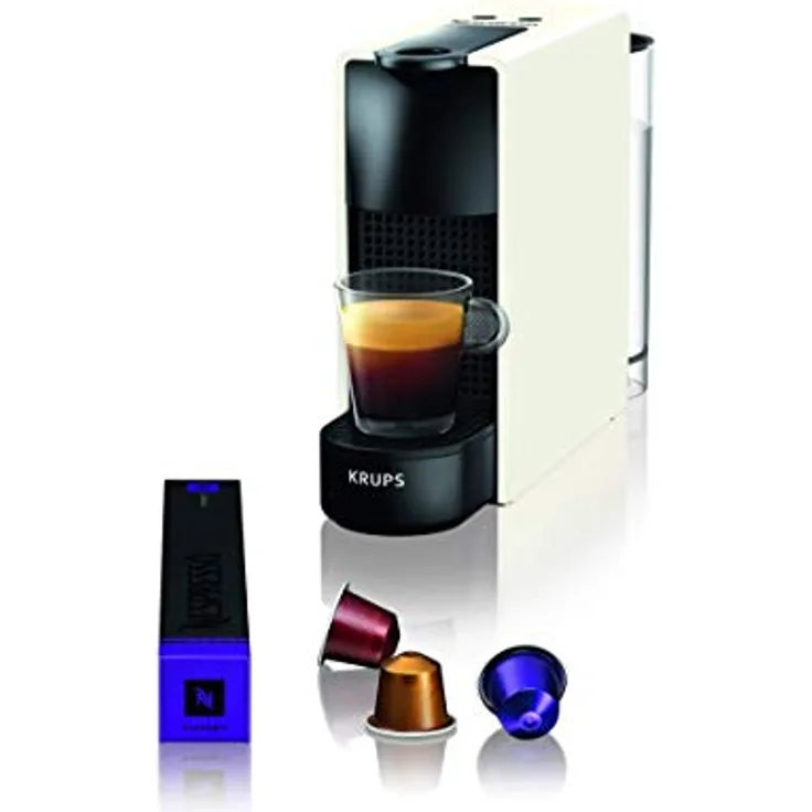 Krups Nespresso Essenza Mini Pure white Kaffeemaschine Kaffeebereiter Kaffeekapsel Espresso Style Barista Kompaktmaschine YY2912FD
