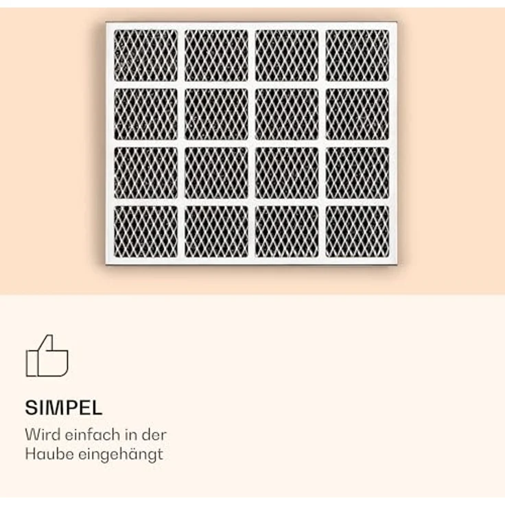 Klarstein Mariana Aktivkohlefilter, Ersatzfilter für Dunstabzugshauben, 20 x 2 x 17 cm, für Umluftbetrieb, Aluminium/Aktivkohle – Bild 3