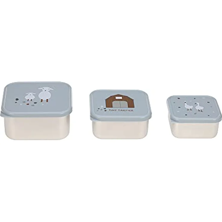 Lässig Snackbox Stainless Steel 3 pcs assorted Tiny Farme (2 Farben) Blue – Bild 4