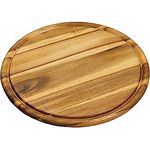 KESPER - Fleischteller mit Saftrille - Frühstücksbrettchen Essbrett - Akazienholz - rund 30 cm ø - Preisvergleich