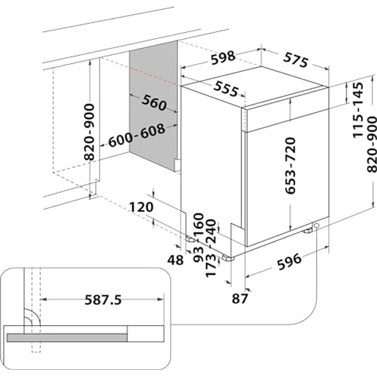 Bauknecht BK4PB14BN7A0X, Integrierbarer Geschirrspüler (60 cm) für 14 Maßgedecke, Edelstahl, ActiveDry, 7 Programme, verstellbarer Oberkorb – Bild 6