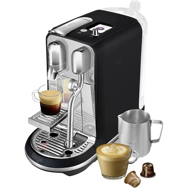 NESPRESSO Creatista Plus, Kapselmaschine mit automatischem Milchaufschäumer und digitalem Display, Schwarz