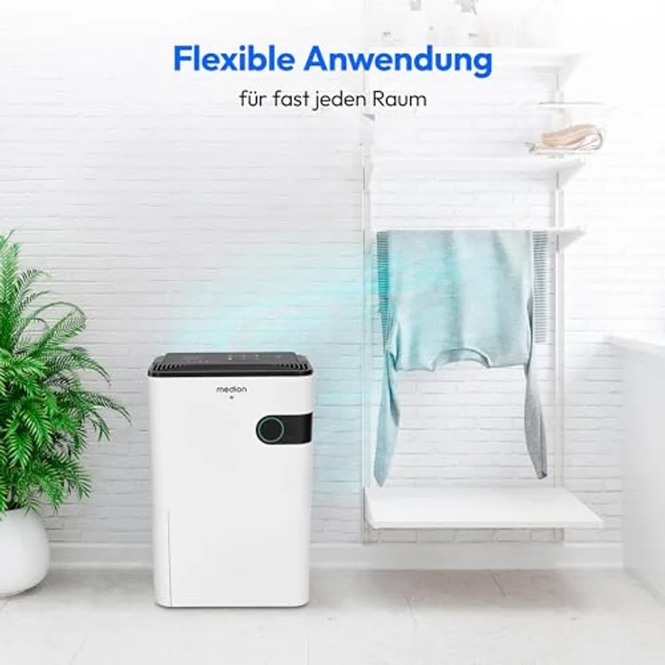 MEDION Luftentfeuchter mit App- und Sprachsteuerung (5L Wassertank, bis zu 40m², Entfeuchtungsleistung 24L/Tag, 280W max. Leistung, 2 Geschwindigkeitsstufen, Touch-Bedienung, MD 12044) – Bild 4
