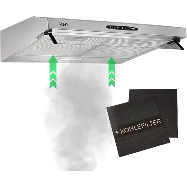 Yuna KUBH 60205 Dunstabzugshaube, inklusive Kohlefilter, Breite 60 cm, edelstahl – Bild 9