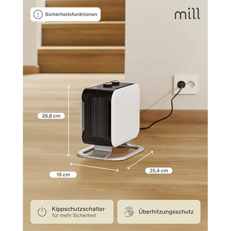 MILL Konvektor Compact fan heater, PTC Heizelement, Mühlenweiß – Bild 4