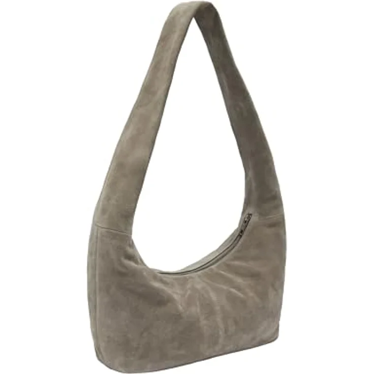 Liebeskind Berlin Bos Taurus Hobo Bag, Schultertasche aus echtem Leder in Neutral Grey mit geräumigem Hauptfach und Zipperverschluss – Bild 2