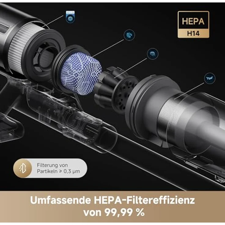dreame Z10 Akku-Stabstaubsauger, 210AW, 90min Laufzeit, H14-HEPA, 99,99% Filterung, verhedderungsfrei, Auto-Erkennung & Saugkraft-Anpassung – Bild 3