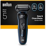 Braun Rasierer Series 5 52-B1000s, elektrischer Folienrasierer mit 50 Minuten Akkulaufzeit, wasserfest und schnelles Laden in 5 Minuten