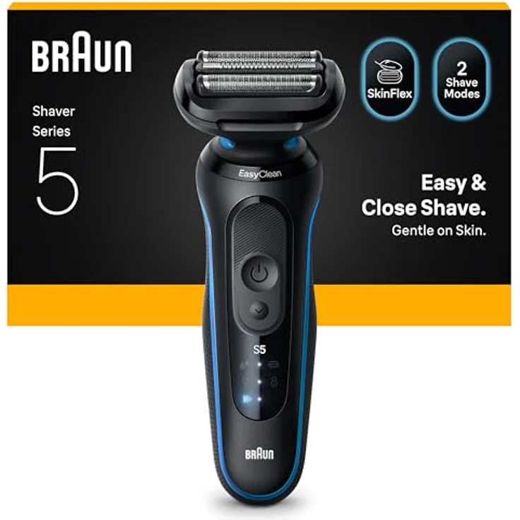 Braun Rasierer Series 5 52-B1000s, elektrischer Folienrasierer mit 50 Minuten Akkulaufzeit, wasserfest und schnelles Laden in 5 Minuten – Bild 1