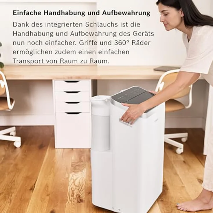 Bosch Cool 5000 Mobiles Klimagerät mit Invertertechnologie, 3-in-1: Klimagerät, Luftentfeuchter, Ventilator - 3,4 kW für Räume bis zu 46 m², Auto-Modus, Silent-Modus & Sleep-Modus – Bild 5