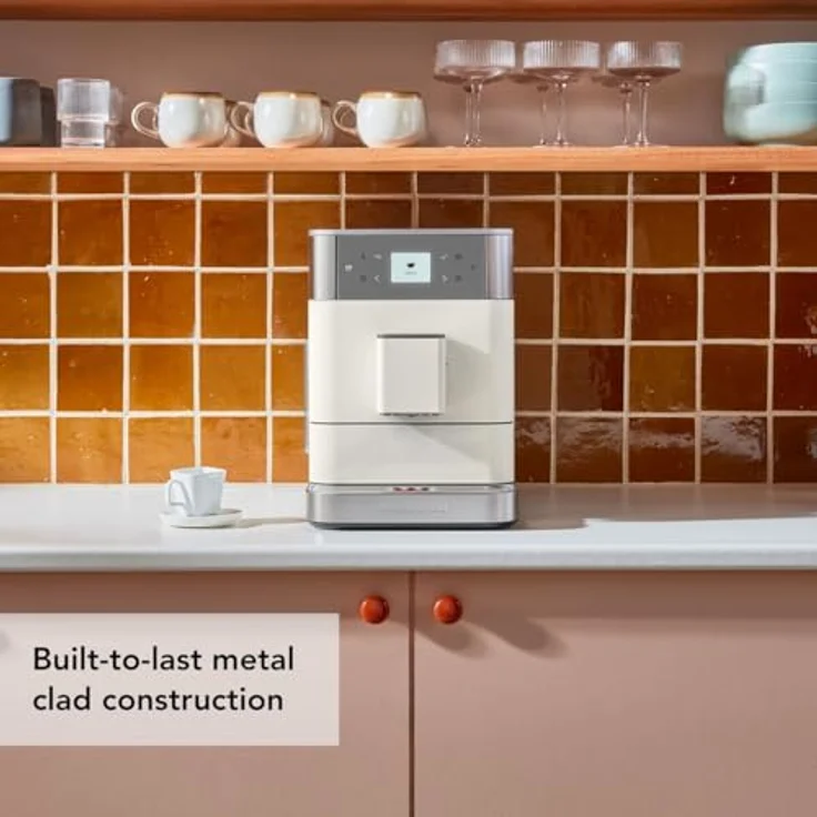 KitchenAid Kaffeevollautomat Maschine I KF6 I mit 15 voreingestellten Getränken, automatischem Aufschäumen und Erwärmen von Milch (Weiss) – Bild 6
