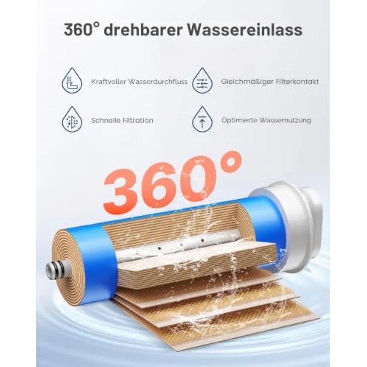 VEVOR Umkehrosmosesystem Ersatz 400 GPD, 9-stufiger Wasserfilter für SS-002, reduziert Blei, Chlor und Rost, langlebig für 24 Monate – Bild 4