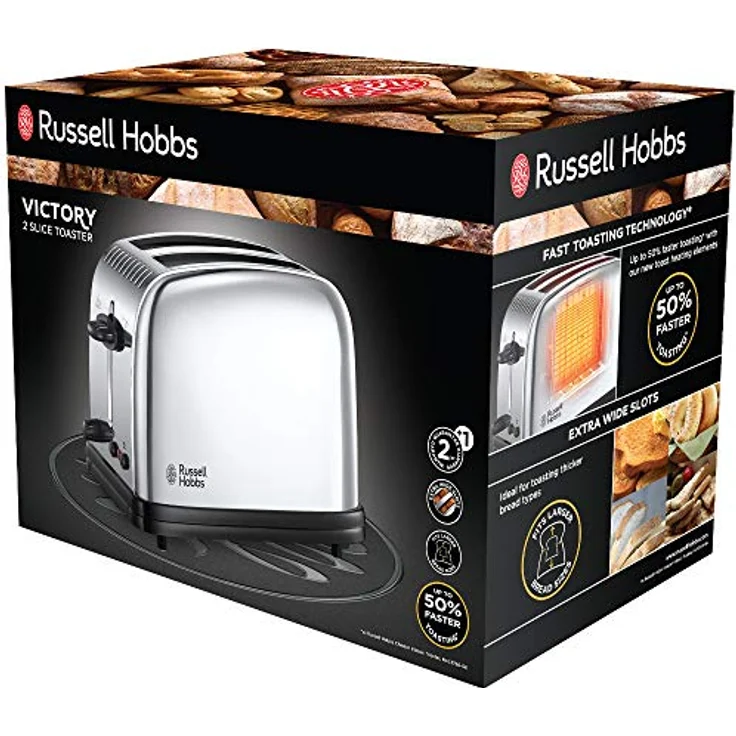 Russell Hobbs 23310-57 Sandwichtoaster Victory, inkl. Sandwich-Zangen, 6 einstellbare Bräunungsstufen, 1200 Watt, Edelstahl – Bild 2