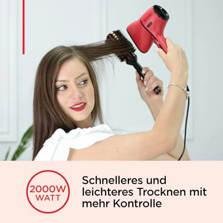 Revlon Haartrockner mit Luftstromregelung || kompakter Trockner mit Frisierdüse und Lockenverstärkungs-Diffusor, 2000W || RVDR5320 – Bild 3