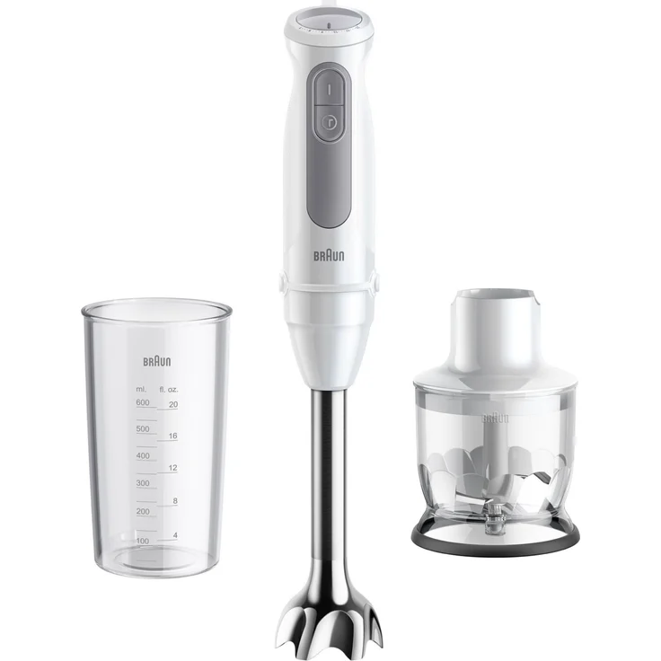 Braun Stabmixer MultiQuick 5 MQ50201M, 1000 W, Weiß/Grau