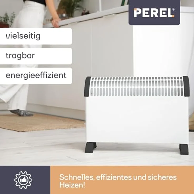 Perel Konvektor Heizkörper Schnellheizer mit Thermostat - Elektro Konvektorenheizung, Konvektor – Bild 3