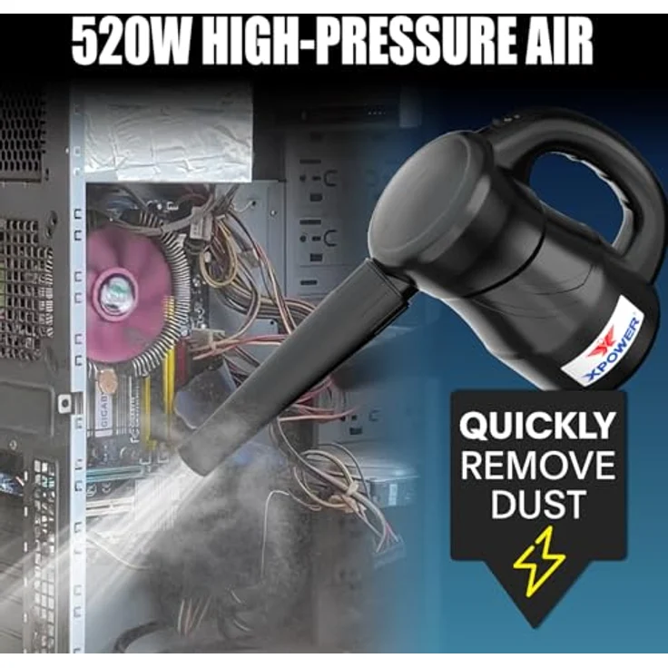 XPOWER Akku-Handstaubsauger A-2S, 520 W elektrischer Luftzerstäuber mit Beutel, 2-Gang-Einstellung, kompakt und vielseitig – Bild 2