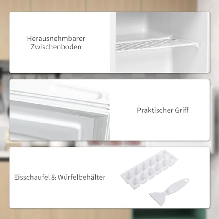 HOMCOM Mini-Gefrierschrank 35 L, 5-stufige Temperaturregelung, 41 dB, weiß – Bild 6