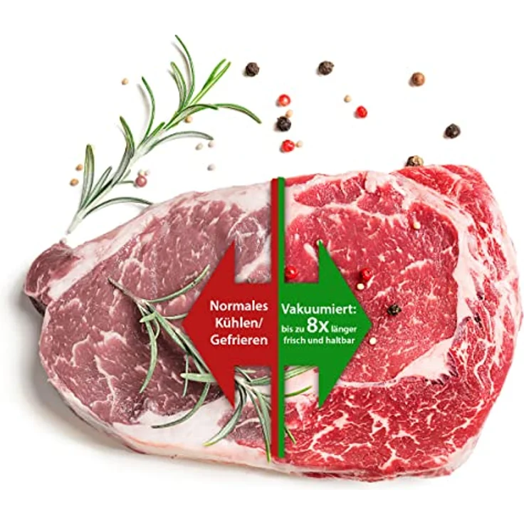 classbach® Vakuumiergerät Vakuumierer Set inkl. Vakuum Beutel, Lebensmittel Einschweißgerät für 8x längere Frische, perfekt als Sous Vide, C-VK 4000, Edelstahl – Bild 4
