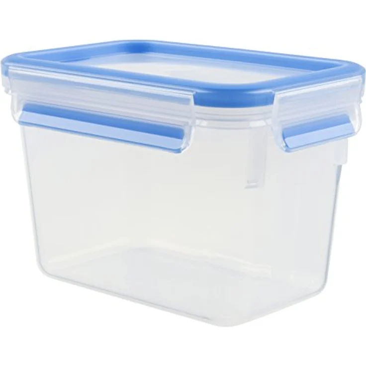 Emsa 508541 Rechteckige Frischhaltedose mit Deckel, 1.1 Liter, Transparent-Blau, Clip & Close – Bild 2