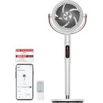 Dreo PolyFan 513S, 25dB leiser Smart Standventilator mit 1650m³/h Luftvolumen, 6 Modi, 8 Geschwindigkeiten, 120°+105° Oszillation, 110CM Höhe