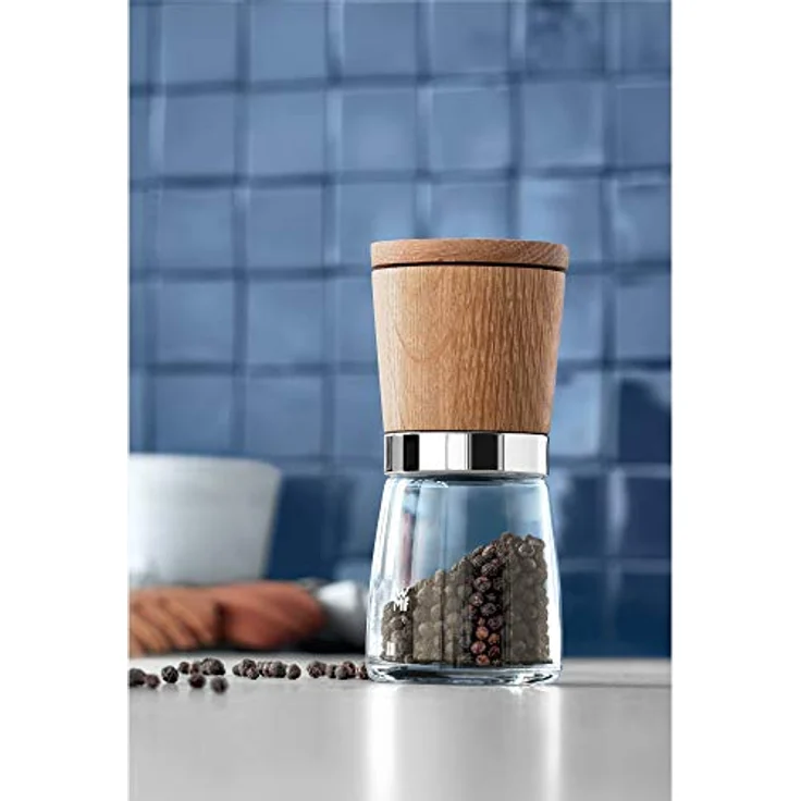 WMF Ceramill Nature Salz und Pfeffer Mühle, unbefüllt, für Salz, Pfeffer, Chilli, Salzmühle, Pfeffermühle Holz, Keramikmahlwerk – Bild 2