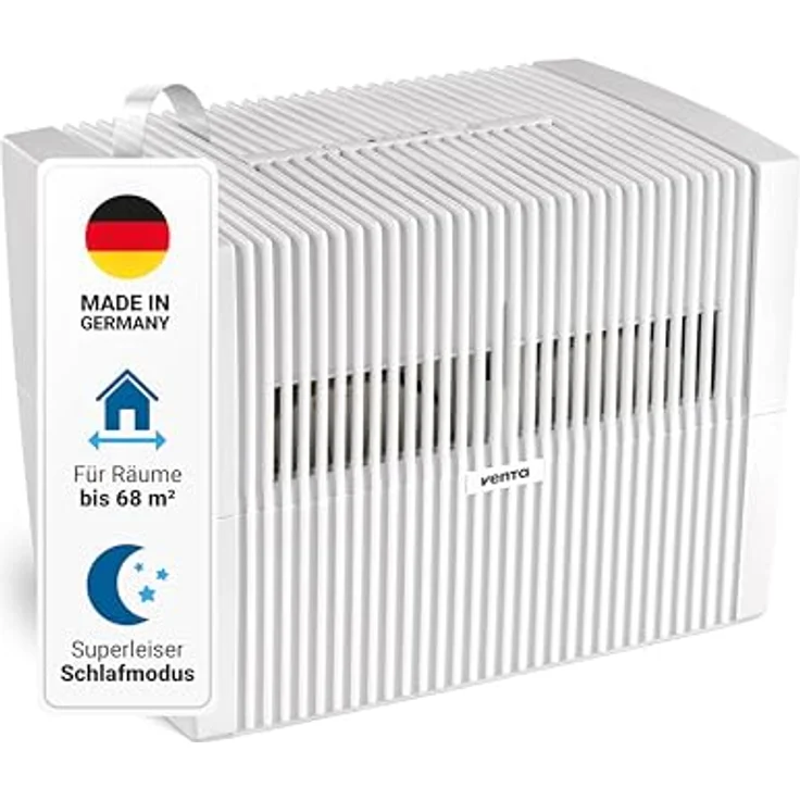 Venta Luftbefeuchter LW45 Classic Original, für bis zu 68 m², leise mit 20 dB(A), mit 2 Watt, 10 l-Tank, hygienische Kaltverdunstung ohne Filter – Bild 2