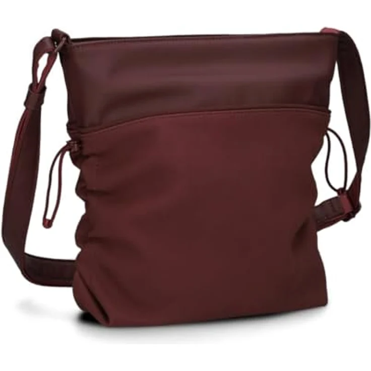 ZWEI Bodybag Jana J100, Umhängetasche aus Lederimitat mit smarten Fächern, Braun, 27 x 29 x 8 cm – Bild 2