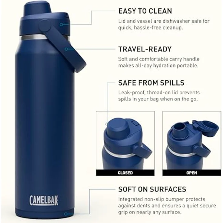 Camelbak THRIVE CHUG VSS 950ml Trinkflasche Sport – vakuumisolierter Edelstahl, leaktproof, Navy, Größe: OS – Bild 3
