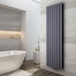 EMKE Heizkörper Vertikal 1800x540mm, Flachheizkörper Anthrazit 1949 Watt, Doppellagig - Effiziente Wärmeableitung & Einfache Installation