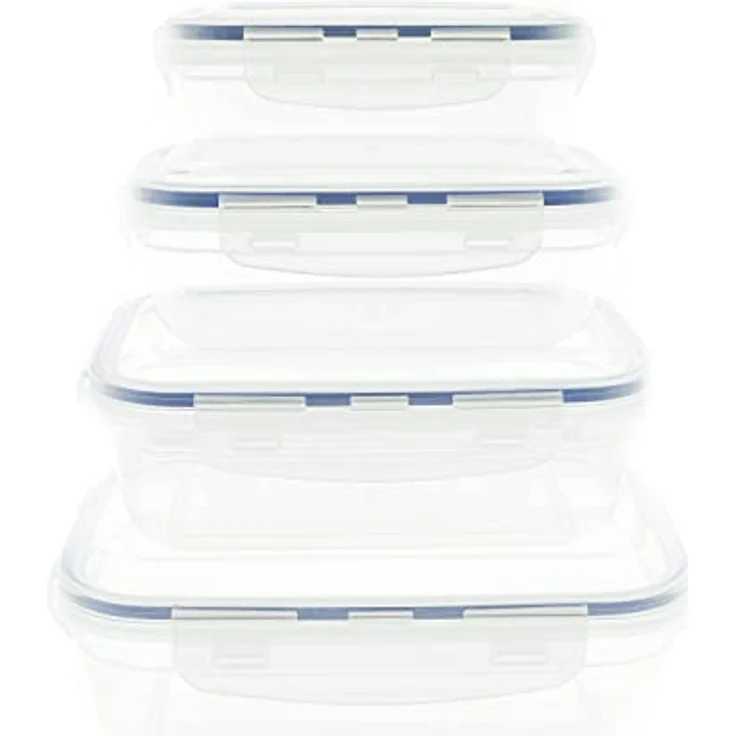 COFI 1453 Frischhaltedosen Set Kunststoff, 8-teilig mit luftdichtem Deckel, transparent – Bild 1