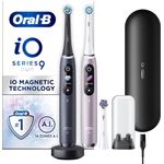 Oral-B iO9 Duo Pack, Elektrische Zahnbürste mit KI-Positionierungstechnologie, Schwarz Onyx & Rosé Quarz