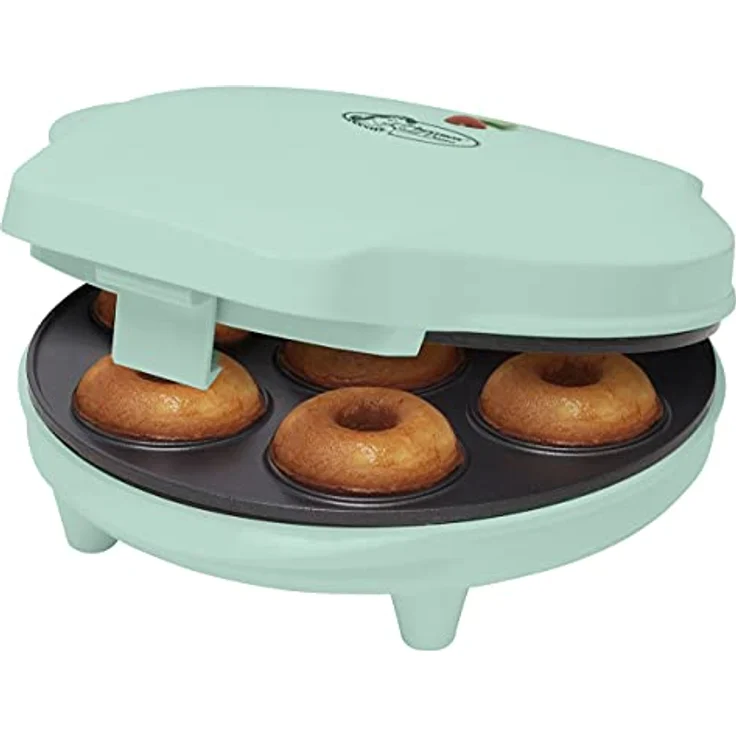 Bestron ADM218SDM Donutmaker, im Retro Design, 700W, Antihaftbeschichtung , Backampel, Kunststoff, Metall, mint – Bild 2