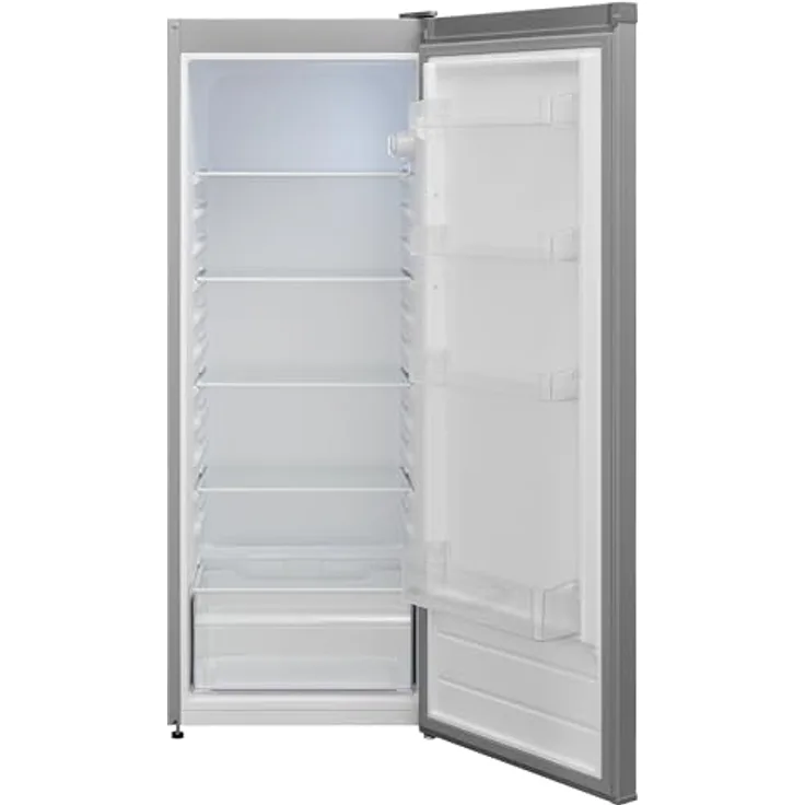 TELEFUNKEN Kühlschrank ohne Gefrierfach 255 Liter | Standkühlschrank groß | Vollraumkühlschrank freistehend mit Gemüsefach | LED-Beleuchtung | Türanschlag wechselbar | KTFK265ES2 silber