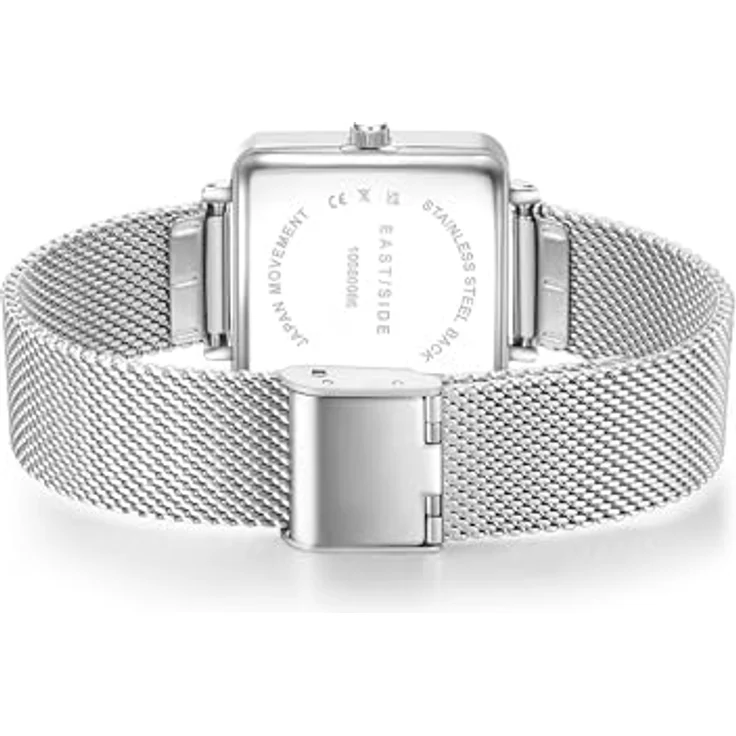 Eastside Damen Uhr analog Japan Quarzwerk mit Edelstahl Silber Armband 10080086 - Urbane Eleganz mit Milanaise-Armband – Bild 4