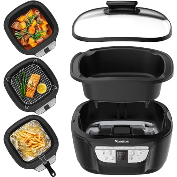 TurboTronic DMC24 Multikocher 5L, 1500W mit Fritteuse, 8 Programme, Dampfgarer, abnehmbare Pfanne mit Antihaftbeschichtung – Bild 4