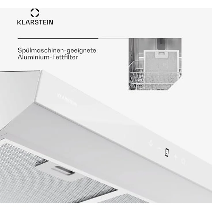 Klarstein Contempo Neo Unterbauhaube, Edelstahl/Acrylglasfront, 175 m³/h Abluftleistung, SenseControl Touch-Steuerung, LED-Beleuchtung – Bild 6