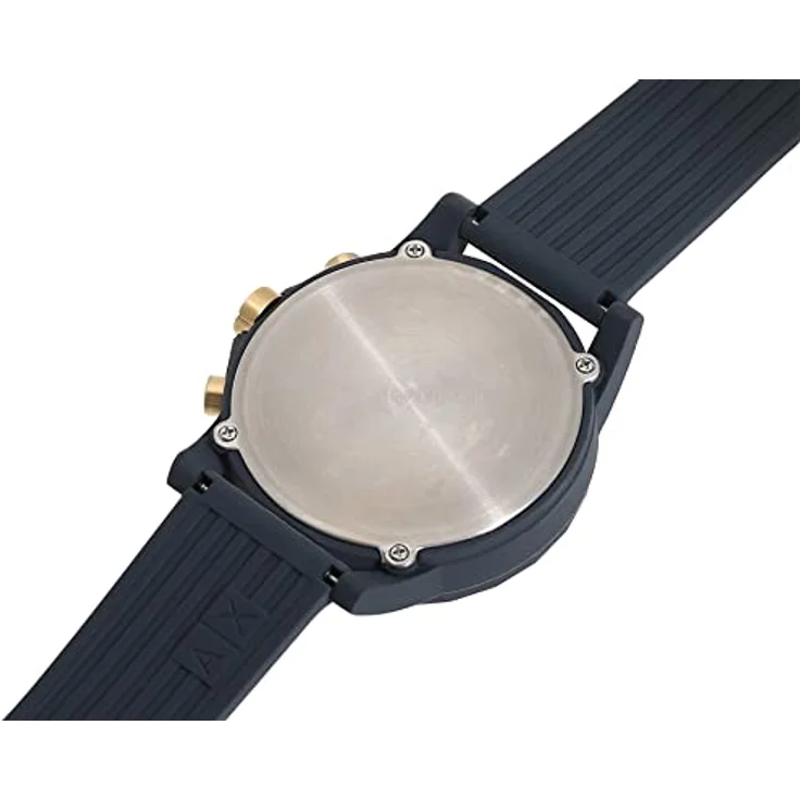 Armani Exchange Uhr für Männer , Chronographenwerk, 47mm blaues Silikongehäuse mit Silikonarmband, AX1335 – Bild 5