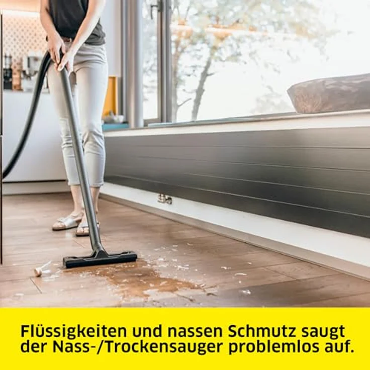 Kärcher WD 3 P V-19/4/20, Nass-/Trockensauger mit 19 l Kunststoffbehälter, 1.000 W, integrierte Steckdose für Elektrowerkzeuge, inkl. Patronenfilter und Vliesfilterbeutel – Bild 3