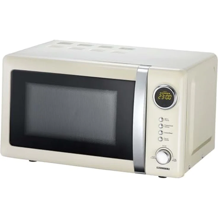 Melissa Classico 16330128 Mikrowelle mit Grill, Standgerät, 800W, 23 Liter Garraum, 12 automatische Garprogramme, LED-Display, mit Uhr, inkl. Grillrost, cremefarben – Bild 2