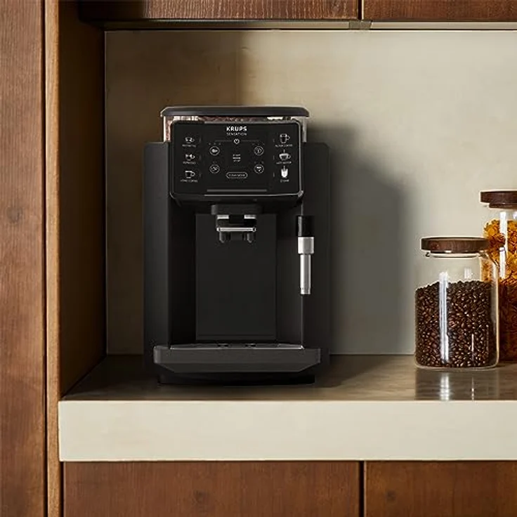 Krups EA9108 Sensation Kaffeevollautomat | Brühgruppe aus Metall | Sensor-Touch Bedienfeld | farbige Getränkesymbole | 5 Getränkespezialitäten auf Knopfdruck | Filterkaffee-Funktion | Schwarz – Bild 4