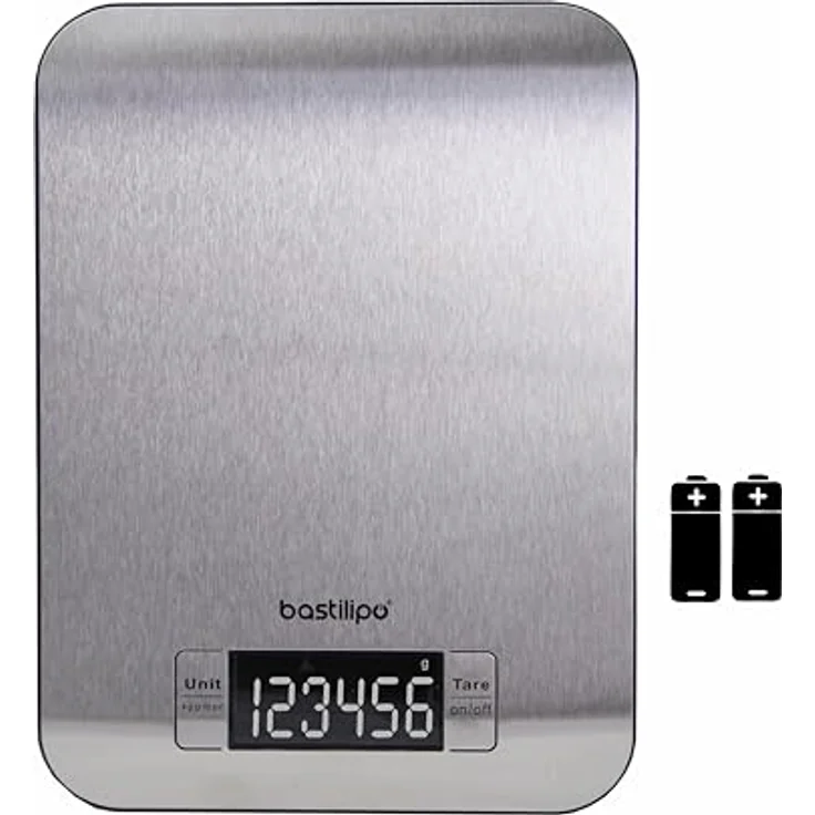 Bastilipo SCA5K-INOX Digitale Küchenwaage CA5K-INOX Edelstahl – Bild 2