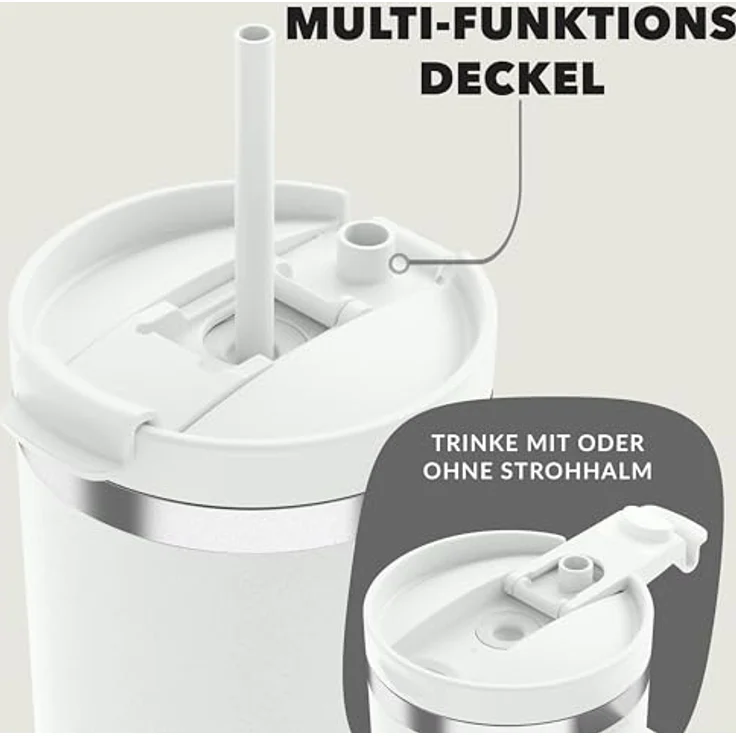 Contigo Streeterville Thermosflasche 1200 ml, isolierte Edelstahl-Trinkflasche mit Henkel und Strohhalm, kühlt 29 Stunden, BPA-frei, spülmaschinenfest – Bild 3