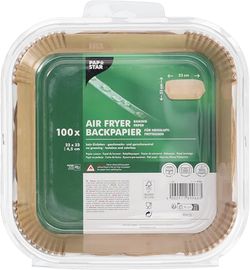 PAPSTAR 100 Backpapiere 23 cm x 23 cm, Braun, für Heißluftfritteusen