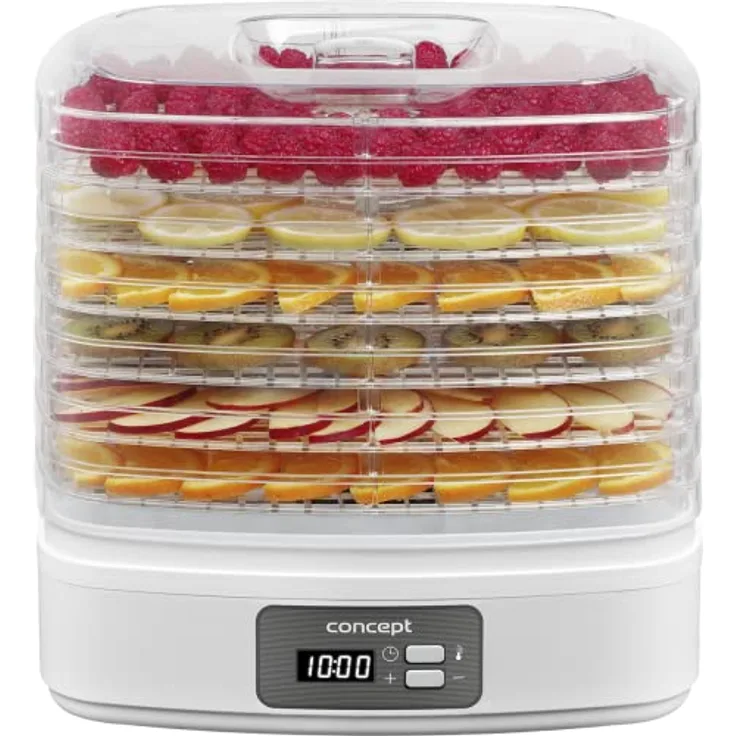 CONCEPT Hausgeräte SO2080 DIGITALER FRUCHTROCKNER 260 W, Weiss