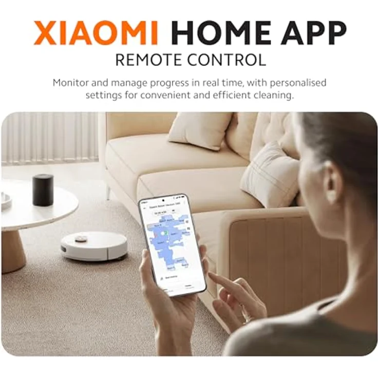 Xiaomi Robot Vacuum S40 EU, BHR084AEU, Staubsauger Roboter mit 5200 mAh Akku, bis zu 180 Minuten Laufzeit, beutellosem Staubbehälter, Nasswischfunktion, Weiss – Bild 8