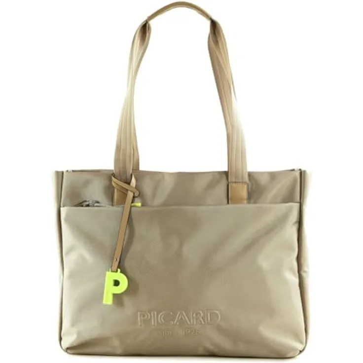 Picard Shopper Lucky One, sportlich-elegante Einkaufstasche aus robustem Nylon mit Kunstleder-Details, nude