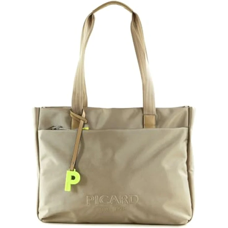 Picard Shopper Lucky One, sportlich-elegante Einkaufstasche aus robustem Nylon mit Kunstleder-Details, nude – Bild 1