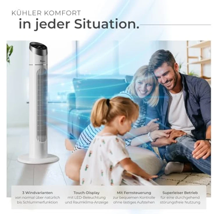 Tectake Turmventilator, 40 Watt, 90 cm – Bild 4