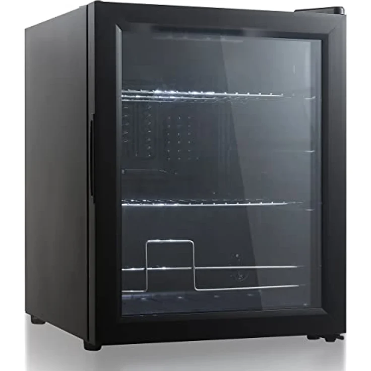 Heinrich´s HEINRICHS Mini Kühlschrank mit Glastür, leise 40dB, LED-Beleuchtung, 42 Liter, 5-18°C, schwarz – Bild 4
